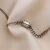 European And American Port Style Design Spring 925 Sterling Silver Retro Cylindrical Letter Clavicle Chain Necklaces TYB379