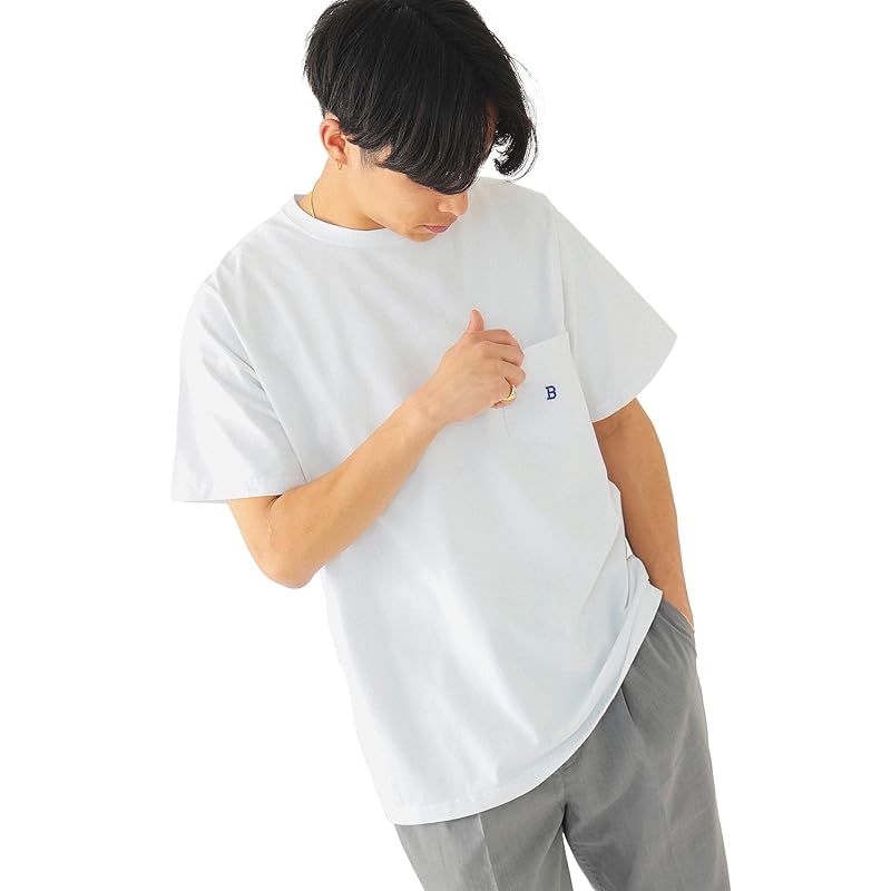 

[Beams] S/S TEE B logo pocket T-shirt men s WHITE M 11041320803