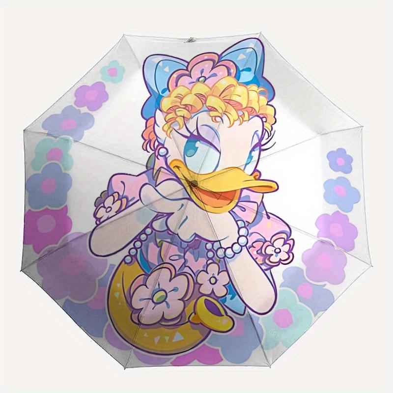 

1pc Daisy Duck Automatic Open/close, All-Season Portable Folding Umbrella, Perfect Gift for Friends yy250807026