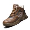 Pánské boty Martin podzimní a zimní nové mládežnické ležérní módní všestranné kožené odolné proti opotřebení pracovní pojištění vysoké boty