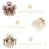 Retro Diamond Hair Accessories: 5pcs Alloy Hair Combs, Hair Veils, and Vintage Hairpins with Pearls