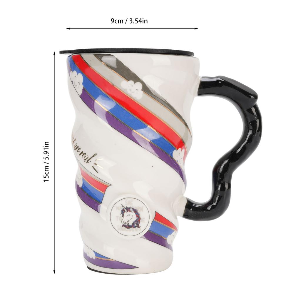 Ceramic Coffee Mug Big 520ml Capacity with Lid Innovative Unique for Home Travel