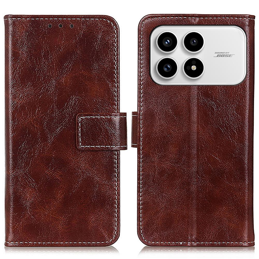 

For Xiaomi Redmi K90 5G/Poco F8 Pro Case Wallet Leather Phone Cover Crazy Horse Texture