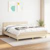 Maison Exclusive - Slatted Bed Base with Cream Mattress 180x200 Cm Fabric