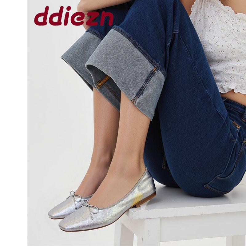 Fashion Fashion Butterfly-Knot Ladies Flats With Shoes Casual Female Soft Footwear Shallow Ballet Flats Slip On Shoes For Women