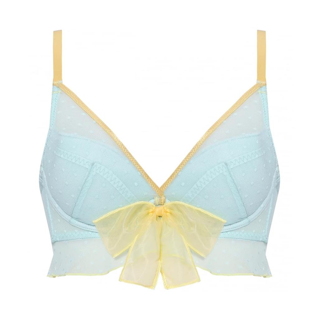 AMOSTYLE BY Triumph Decollete Beauty Bra Panty Playful M007 Size C70M & Set, Ribbon, (Blue),