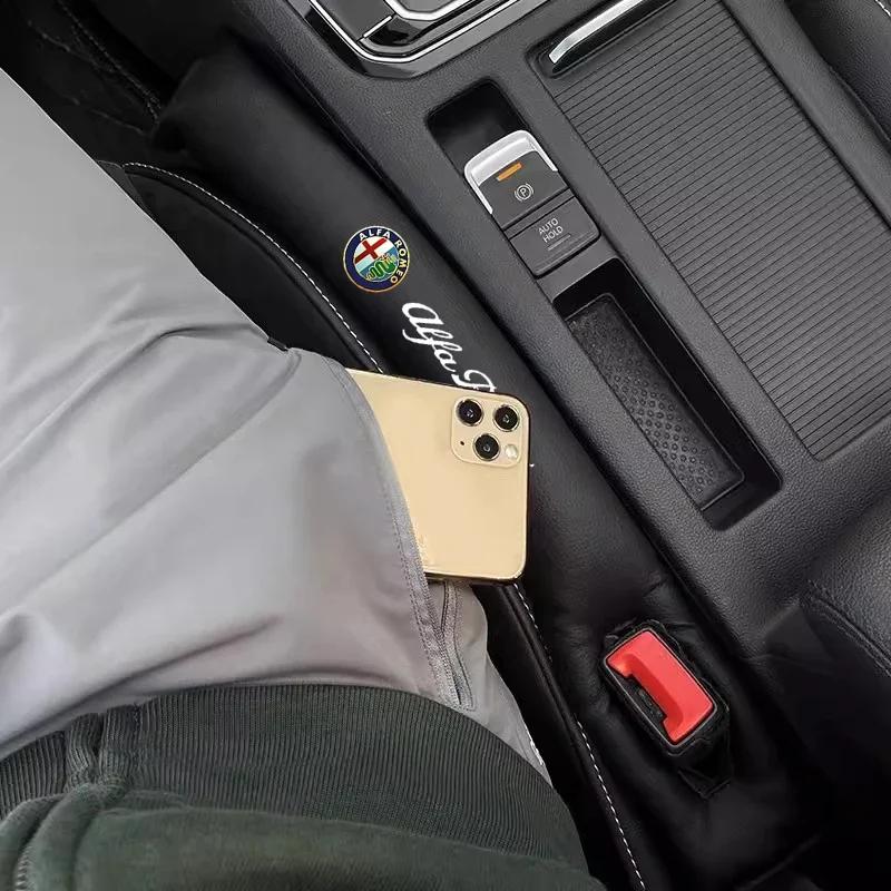 Car Stickers For Alfa Romeo 2Pcs Car Seat Gap Filler Strip Soft Pads Leather Car Styling Spacer For Alfa Romeo Giulietta Mito 15