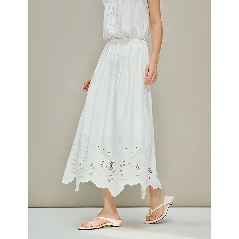 INMAN French Lace Embroidered A-Line Skirt