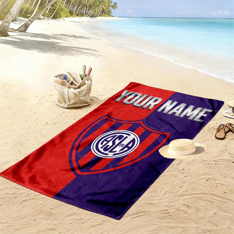 Name Custom San Lorenzo Logo Print Beach Towel, Large Soft Quick Dry Towel for Beach Camping Swimming