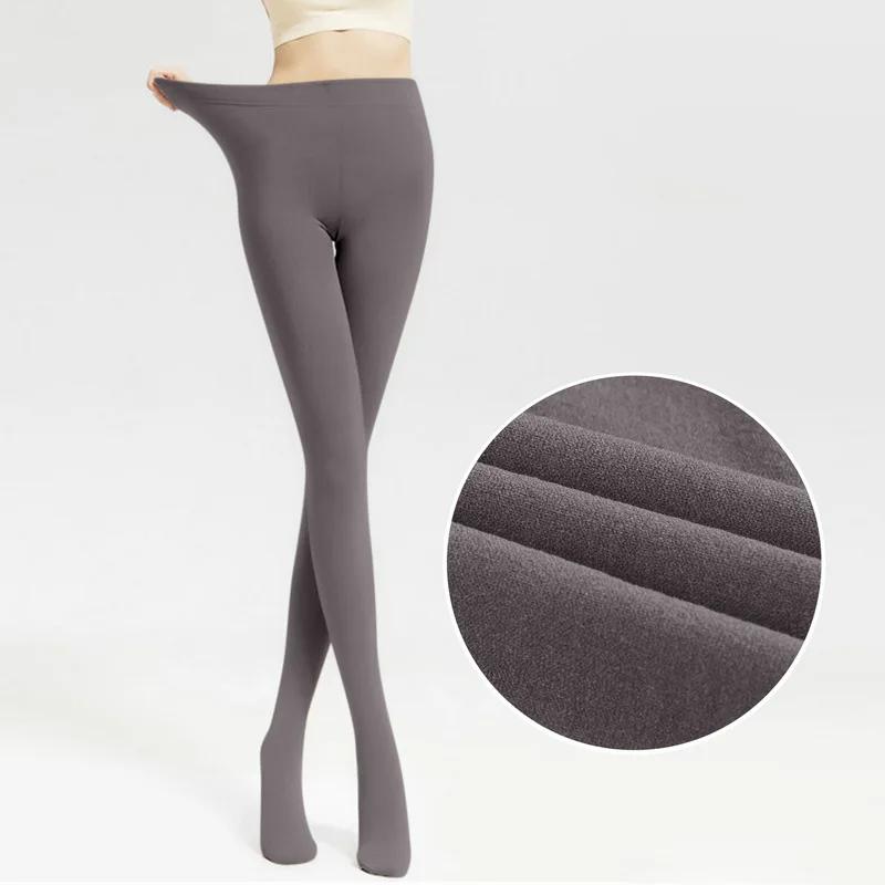 Winter Warm Bottoms Solid Thickened Velvet Warm Bottoms High Waist High Elastic Pants Upward Push Tight Pantyhose Women