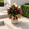 Realistic Artificial Ferns Fern Plant, Autumn Themed Faux Greenery Arrangement, UV Resistant Fake Sunroom Decoration Plants Leaves for Garden