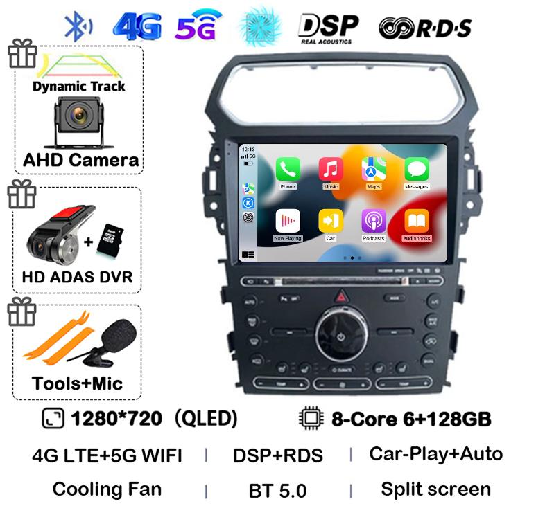 Android 14 Carplay Car Radio For Ford Explorer Smart 2011 2012 2013 2014 2015 2016 2017 2018 2019 Multimedia Player GPS Stereo