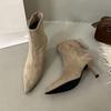 Winter Thin Heel Women Ankle Boots Elegant Pointed Toe Stretch Slim Shoes Female Party Dress Modern Short Botas Para Mujer