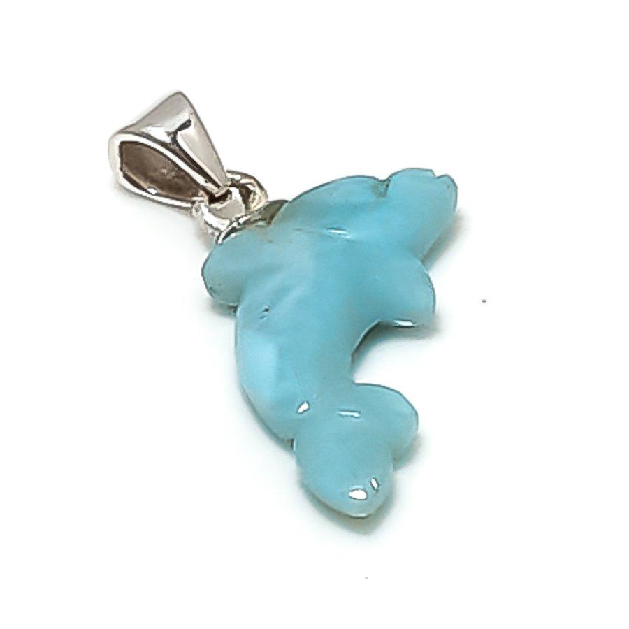 

Natural Larimar Gemstone Handmade 925 Sterling Silver Jewelry Pendant 0.79 y4L02