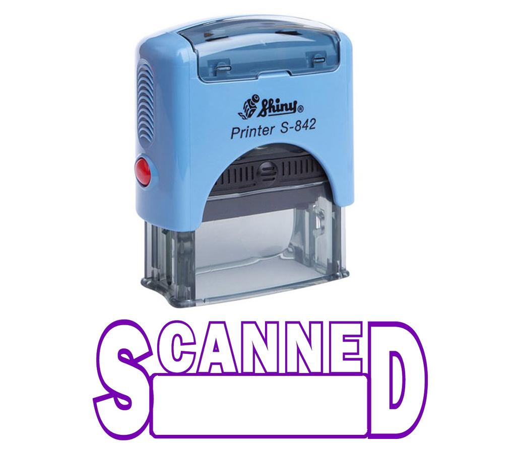 SCANNED Self Inking Rubber Stamp Office Stationary Custom Shiny Stamp