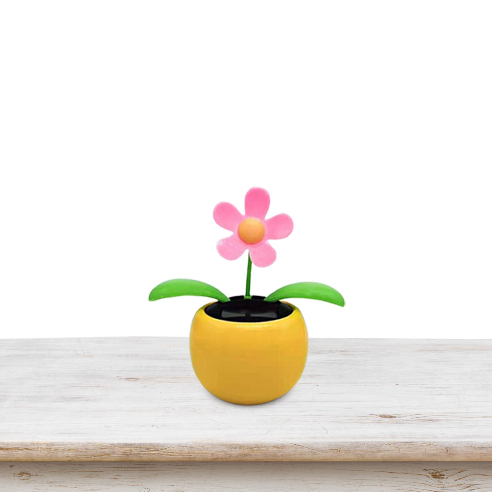 Solar Powered Dancing Flowers Swinging Toys Funny Electric Auto-swinging Shaking Head Car Decoration Ornaments Kids Holiday Gift F