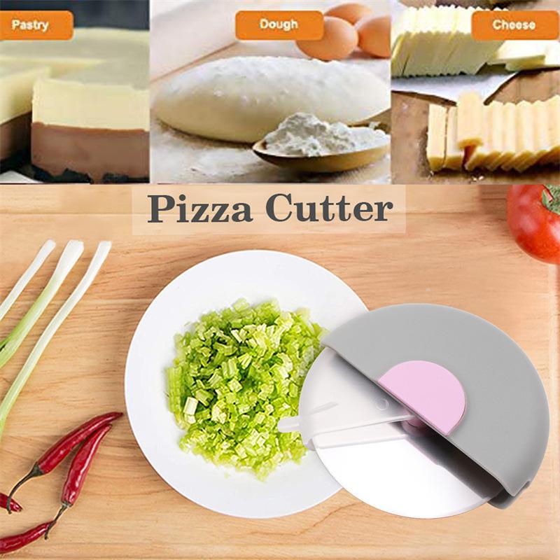 Washable Pizza Knife Household Kitchen Gadget Creative Round Roller Knife Stainless Steel Pancake Knife