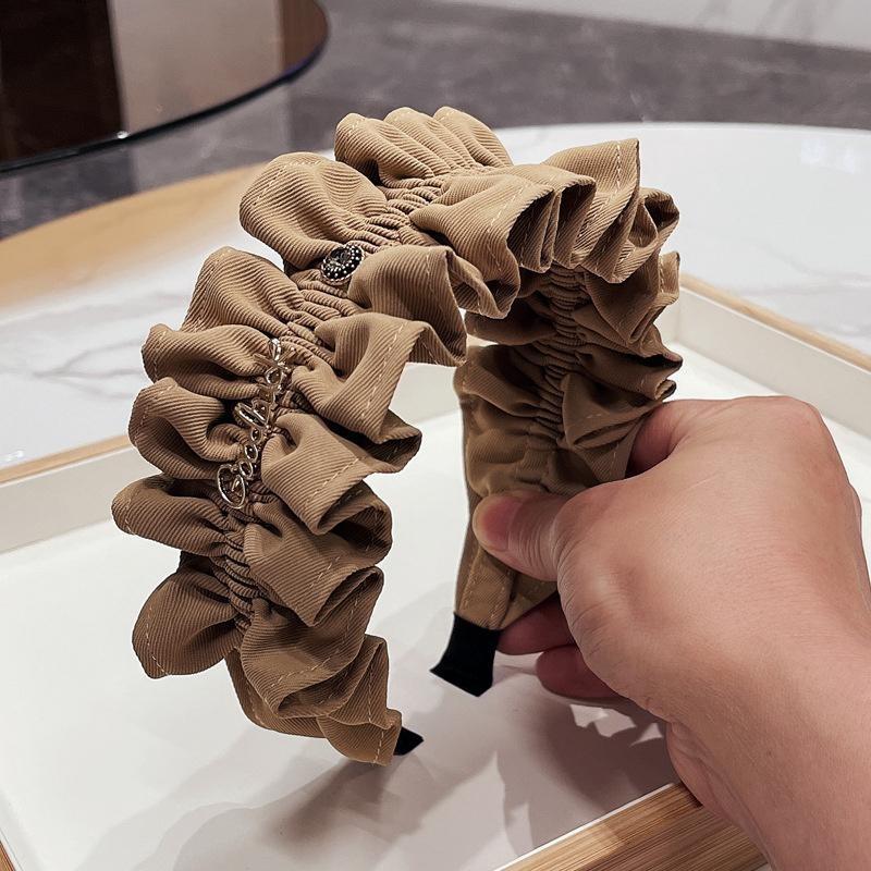 Luxuriöse Breite Solide Stoff Stirnbänder Für Frauen Mädchen Haarband Haarreif Mode Stirnbänder Weibliche Stirnbänder Haarschmuck