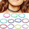 12 Pcs/ Set  Collares Vintage Stretch Tattoo Choker Necklaces Women Girls Charm Punk Retro