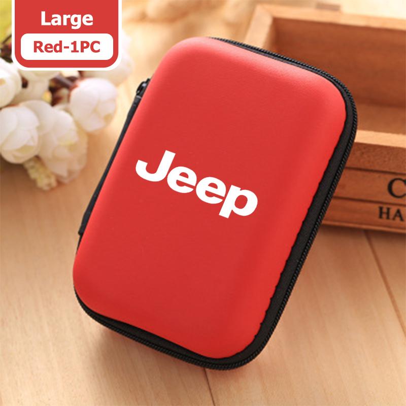 For Jeep Car Styling Digital Charger Headphone Storage Bag USB Data Cable Organizer Pouch Cherokee Wrangler JK Gladiator Compass AKQ1