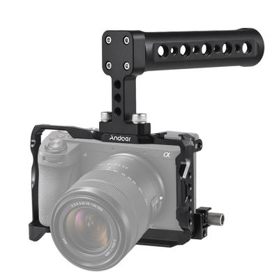 Andoer Camera Cage + Top Handle Kit Aluminum Alloy Camera Video Cage with Magnetic Wrench Slot Cold