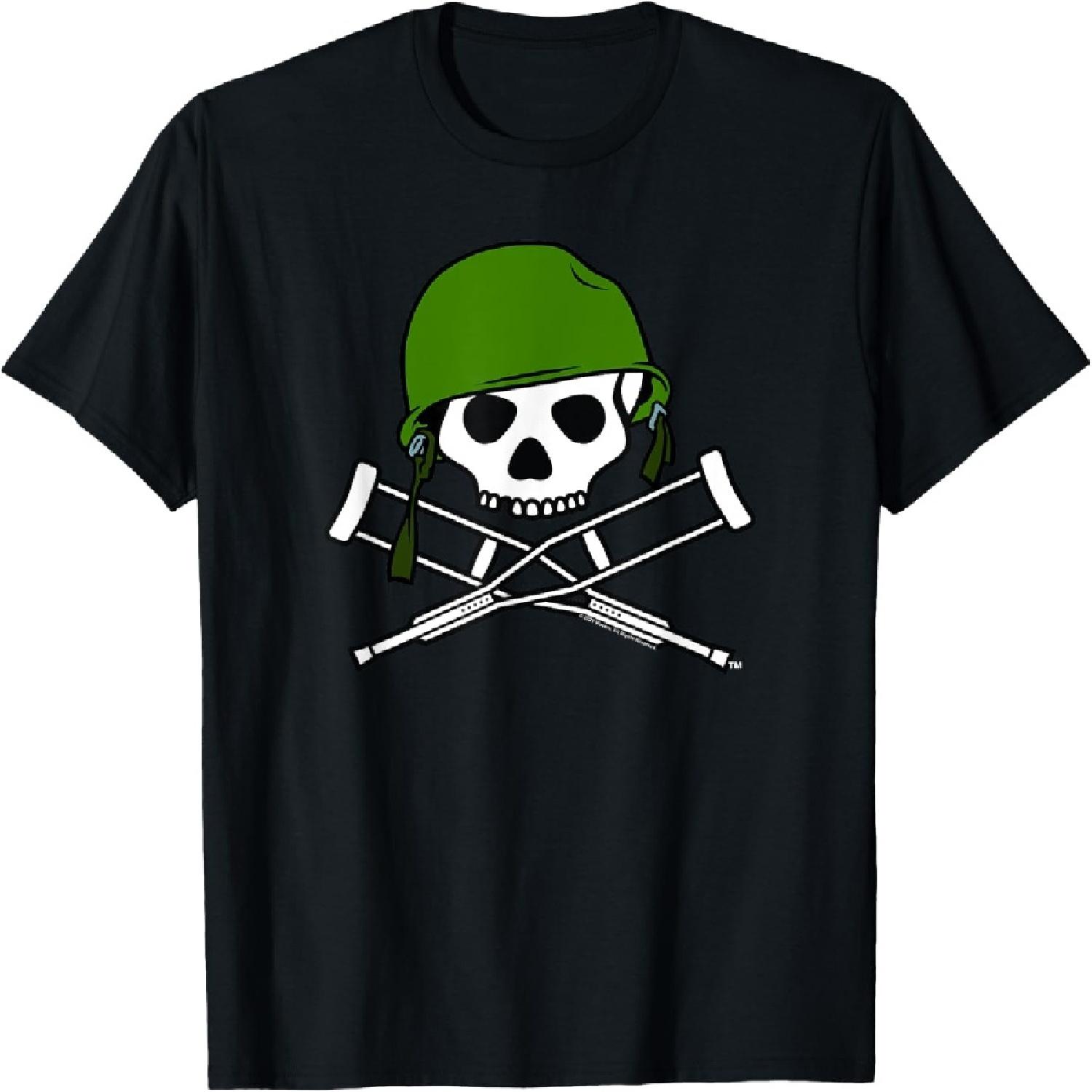Футболка Jackass с логотипом в виде черепа и костей на военном шлеме XXXXXL разноцветный