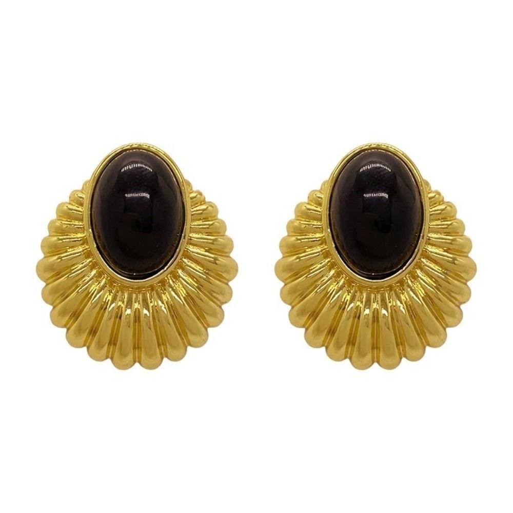 

Zinc Zinc Alloy Drop Metal Earrings Geometric Jewelry Vintage Oval Earrings Evening Wear золотий