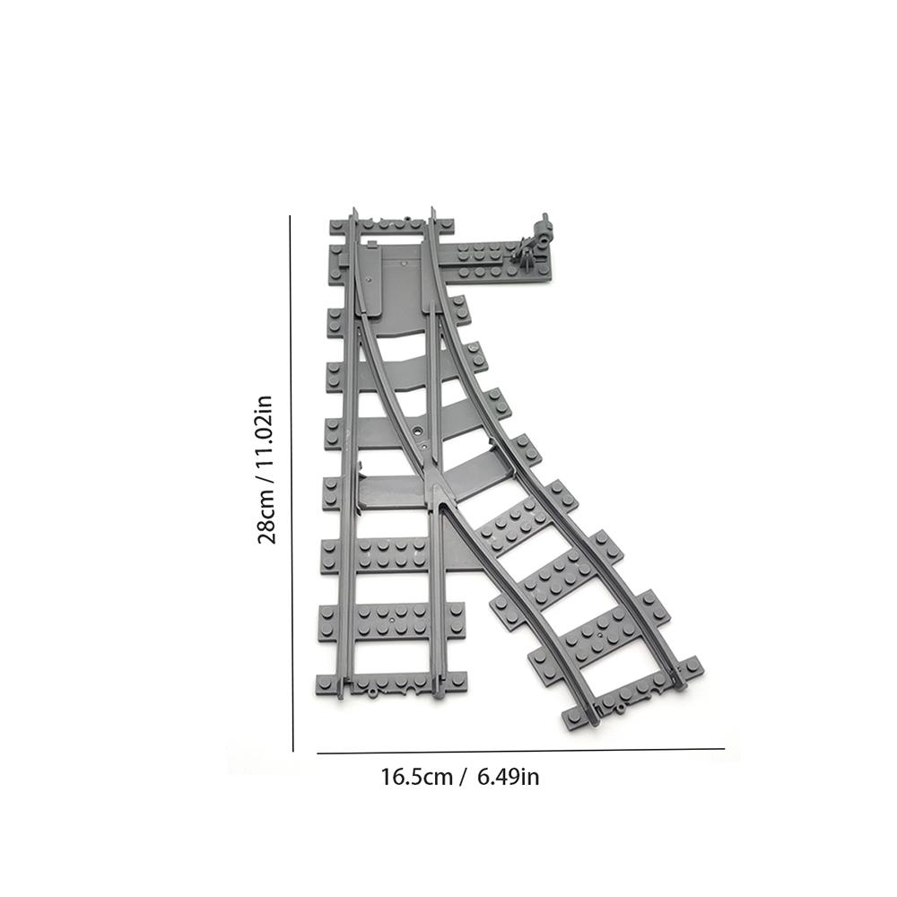 City train track expansion set, straight track, curved track, branch track, DIY assembly building block toy accessories