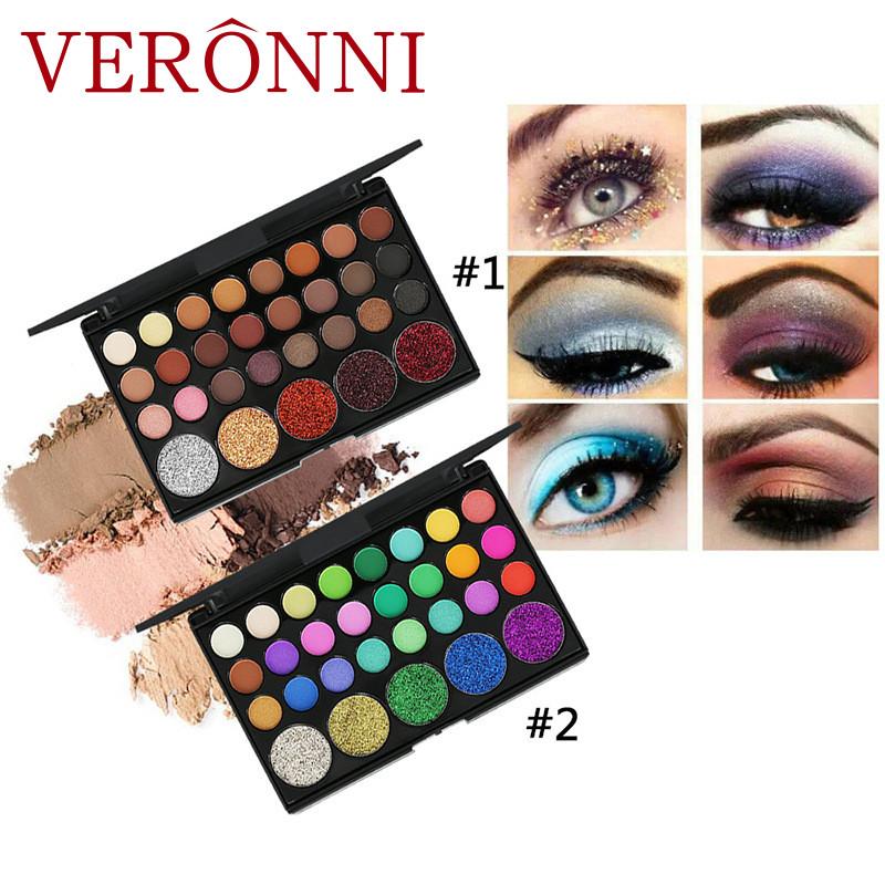 

VERONNI 29 Color Тени для век Матовый жемчужный свет Earth Color Тени для век Дым Макияж Многоцветный диск теней для век