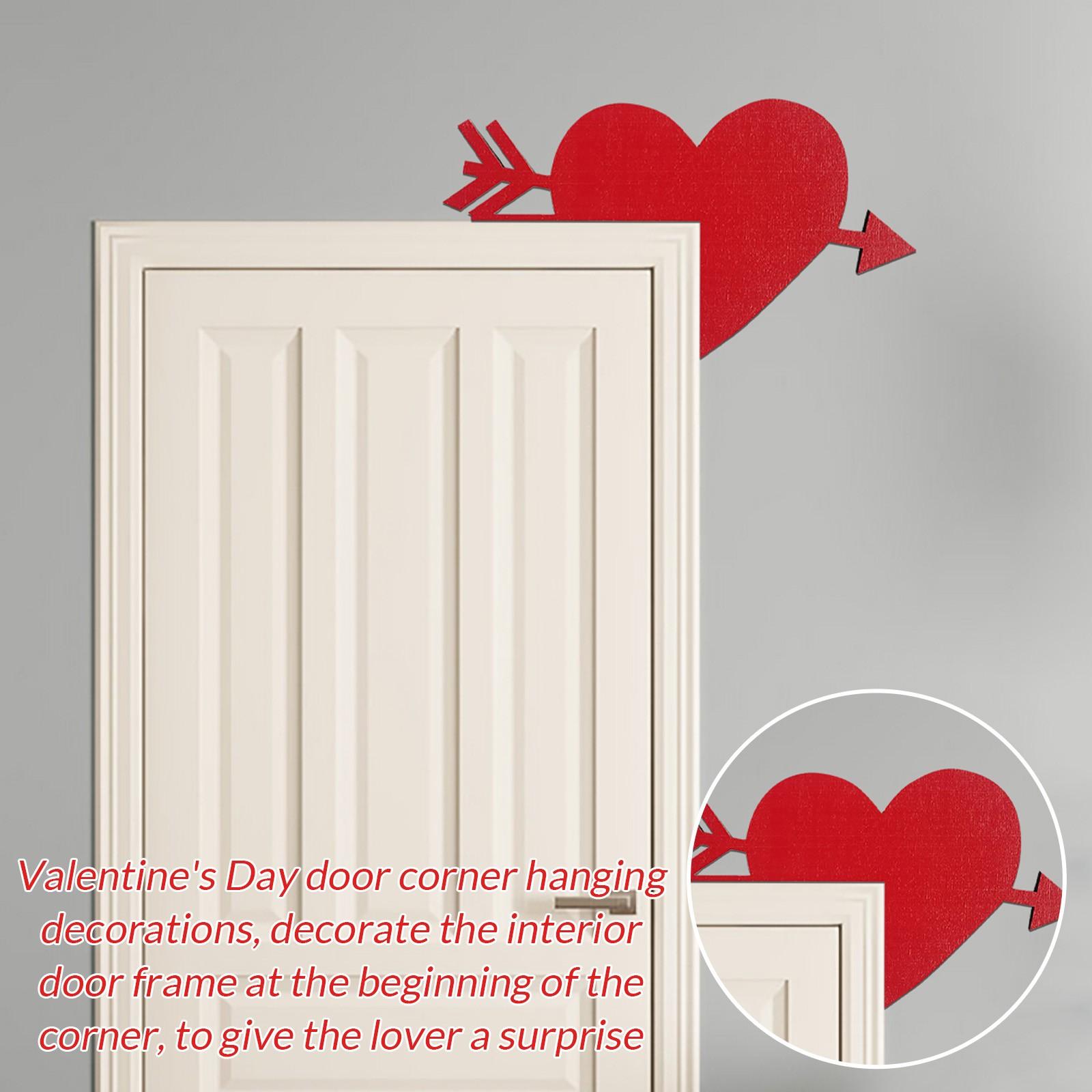 

Valentine s Day Wooden Door Frame Decoration Pendant Festive Atmosphere Decoration Props Home Door Corner Decoration Wall Sticker One Size