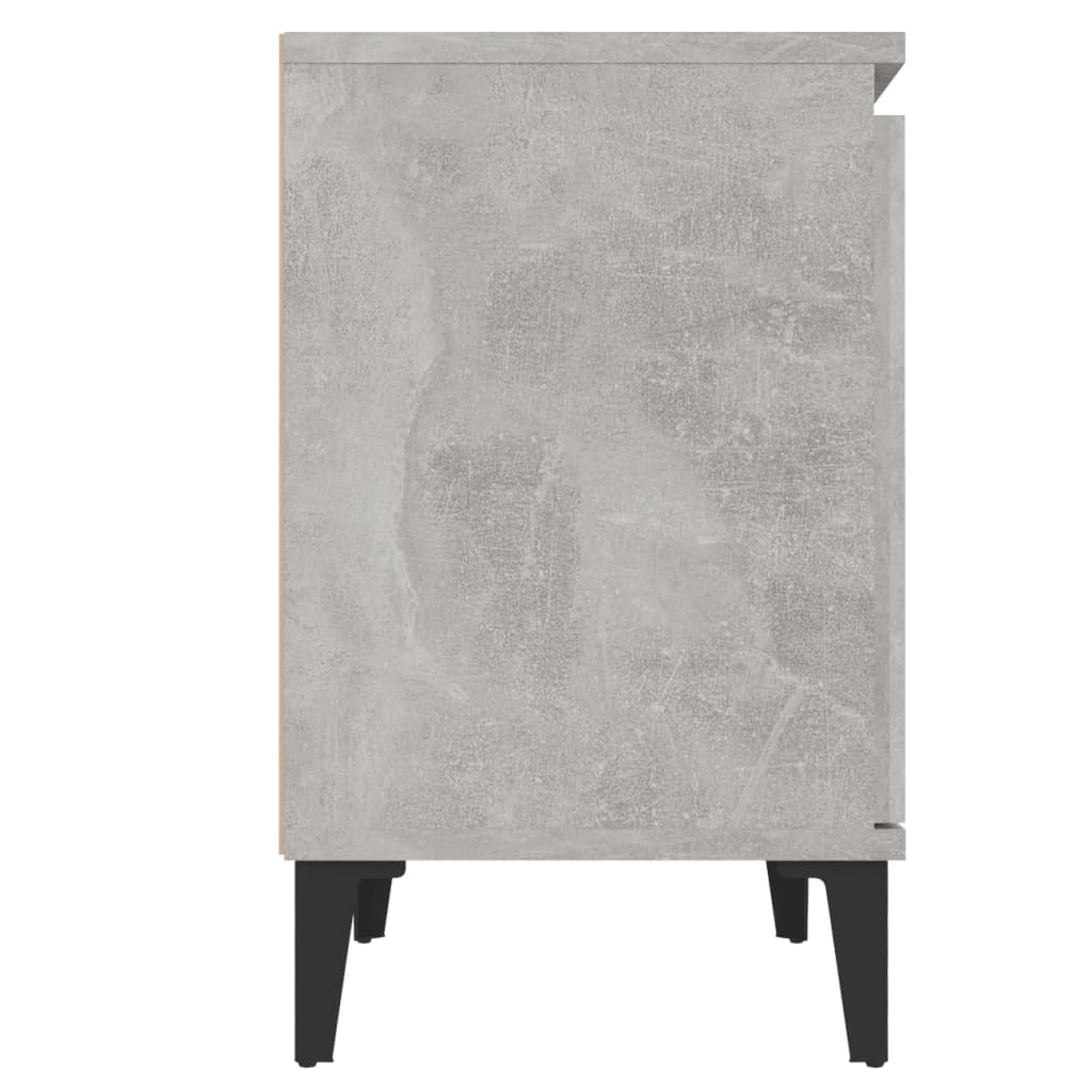 Nightstands with Metal Legs Concrete Gray 40 X 30 X 50 Cm