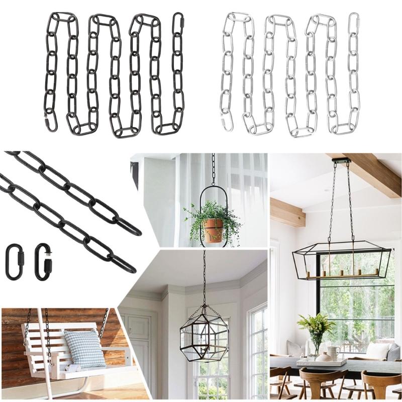 Adjustable Metal Pendant Chandelier Chain with Detachable Link 6 feet Industrial Light Fixture Chain Easy to Install