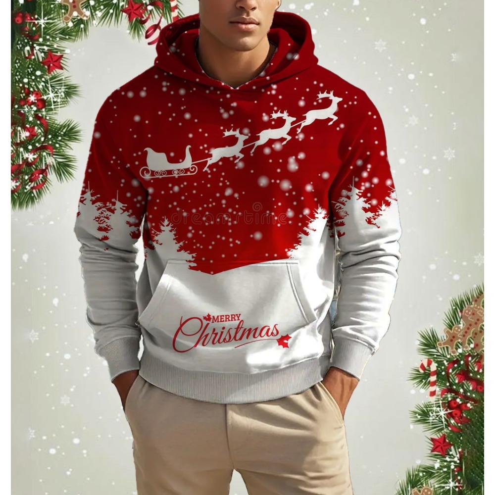 

Мужские худи и толстовки с рождественским принтом лося, осенне-зимняя повседневная одежда для Нового года, модный свободный пуловер с капюшоном, рождественские топы XL