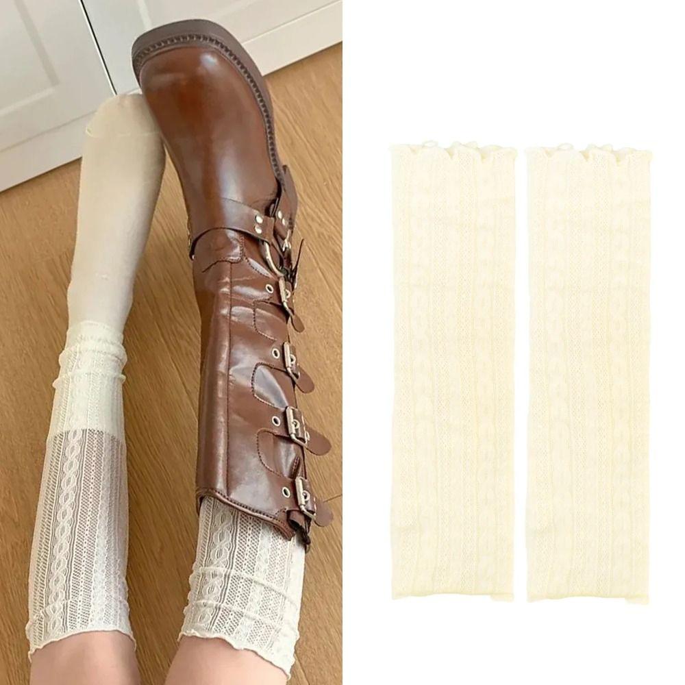 Sleeve Cover Mesh Leg Warmers Kawaii Style Boot Cuffs Thin Socks Casual Lace Leggings Women Wear