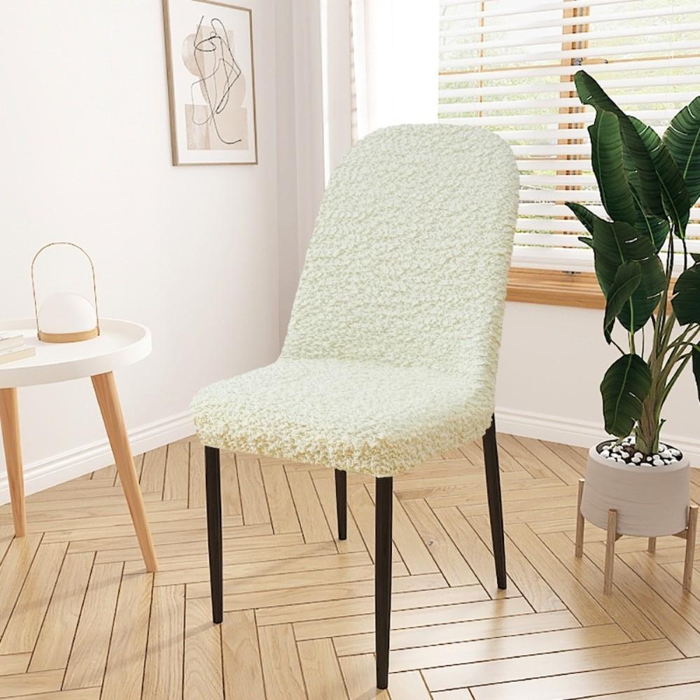 

Fashion High Back Dining Chair Cover Stretch Jacquard Slipcover Stretch Chair Cover Elastic Spandex Jacquard Chair Cover Kitchen бежевый
