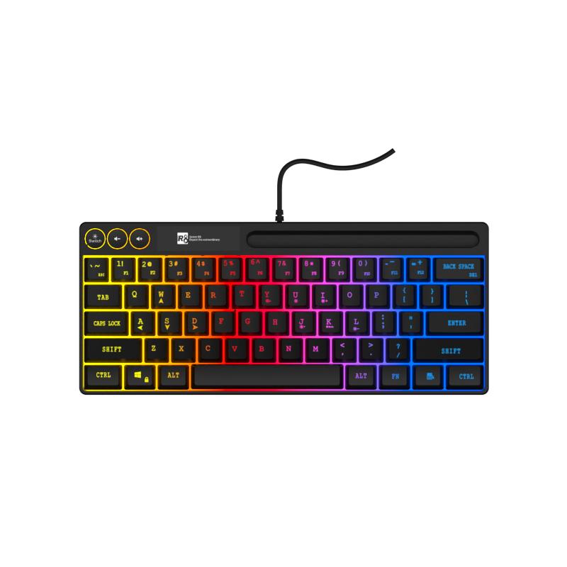104 Keys Gaming Keyboard Wired Keyboard With RGB LED Back Light Middle Size Keyboard for PC Gamer
