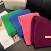 Winter Women Scarf Warm 100% Wool Knitted Shawls Casual Brand Neckerchief Cashmere Shawl Wrap Fashion Red Students Scarves