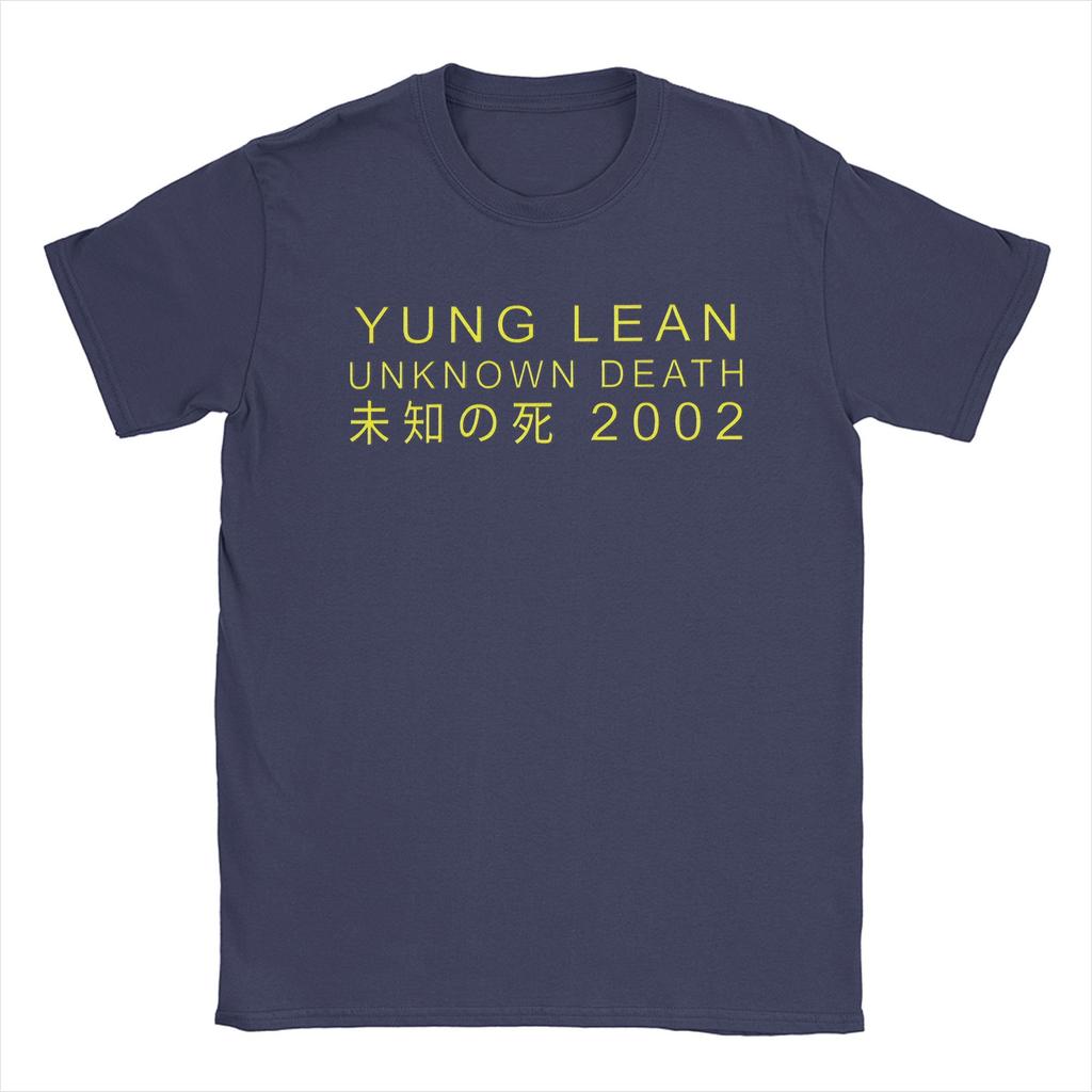 Yung Lean Unknown Death 2002 Gelbe T-Shirts Herren Baumwolle Vintage T-Shirts Rundhals Album Tour T-Shirt Kurzarm Kleidung Übergröße
