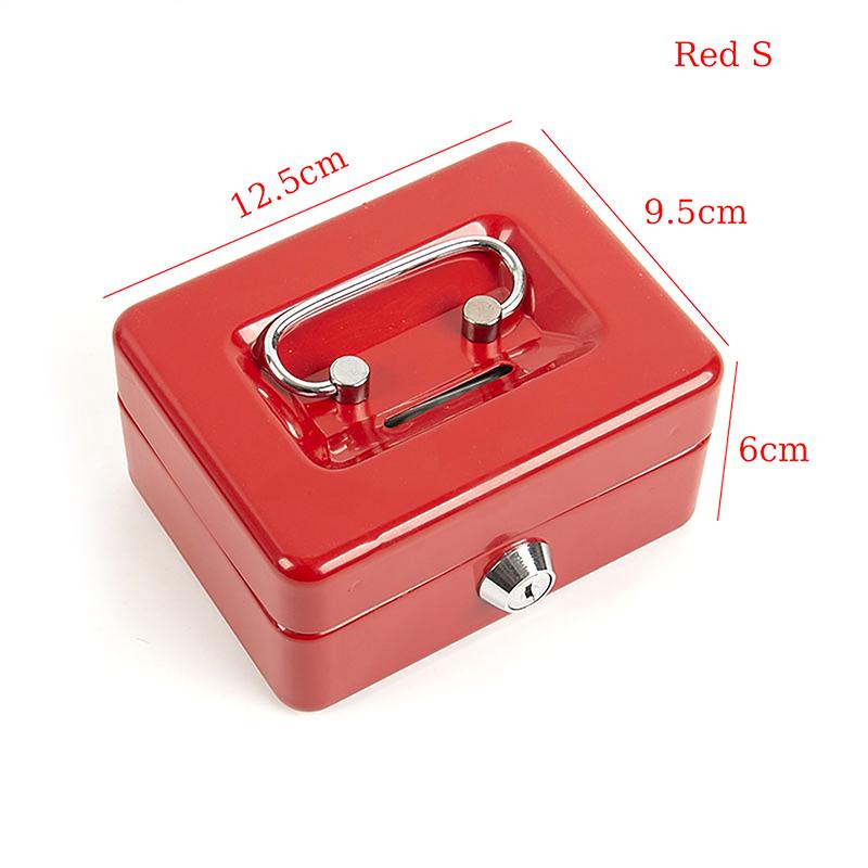 Practical Mini Petty Cash Money Box Stainless Steel Security Lock Lockable Safe Small Fit For House Decoration