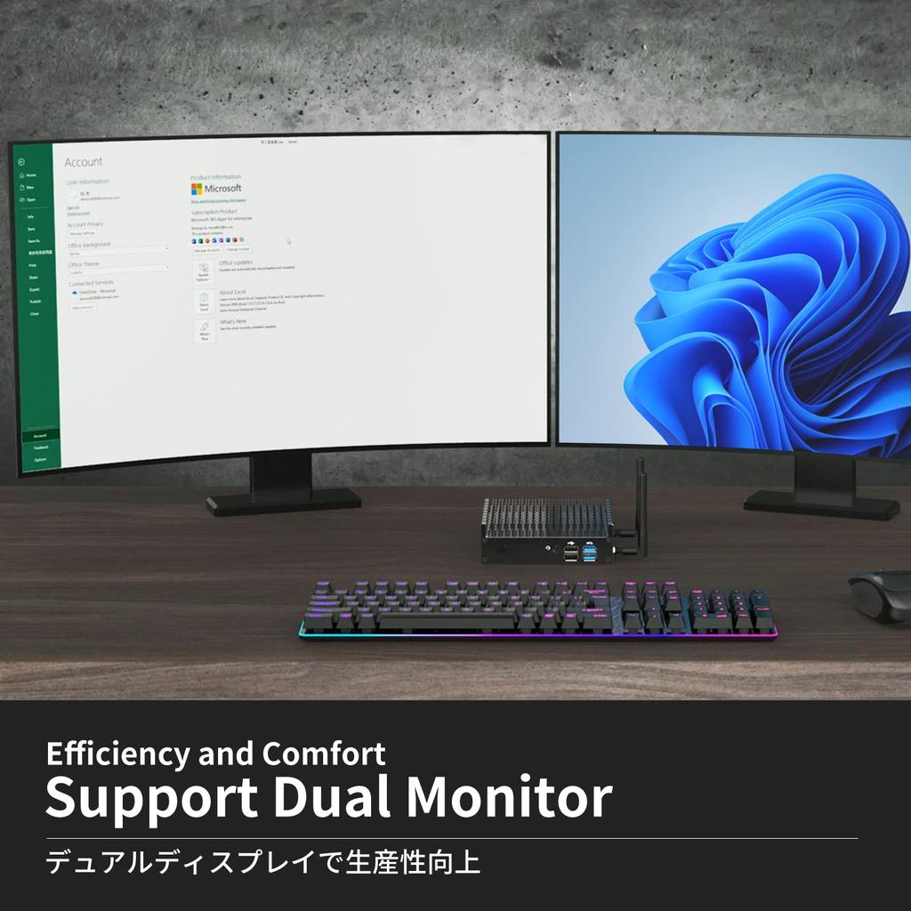 Skynew Mini PC with Windows 4K 16GB 256GB Windows 11 Wide Range of Automatic Model Number S3 11, Fanless, Near-Silent, Support, i3-8145U, DDR4, SSD,
