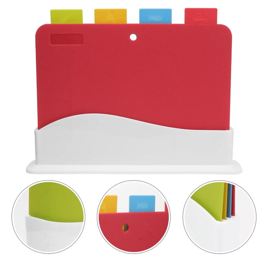 Hushåll 5-delars Set Av Livsmedelsklassificering Skärbräda Babytillskottsmatbräda Och Fäste Halkfri Design