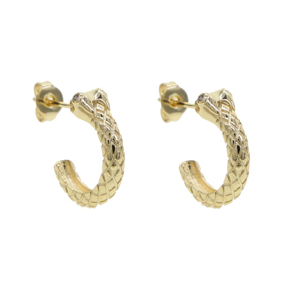 Promotion Gold Plated Fashion Women High Polish Snake Hoop Earring