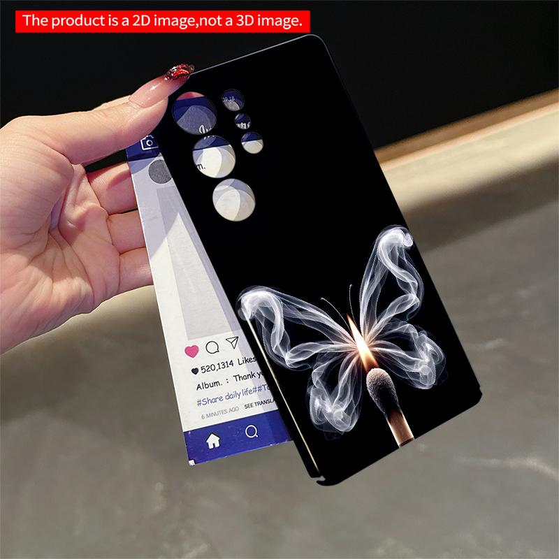 2DFlat Samsung Phone Case Smoky Butterfly Match Flame Art Applicable To Galaxy S22 S23 S24 S25ULTRA S26 A12 A13 A14 A15 A16