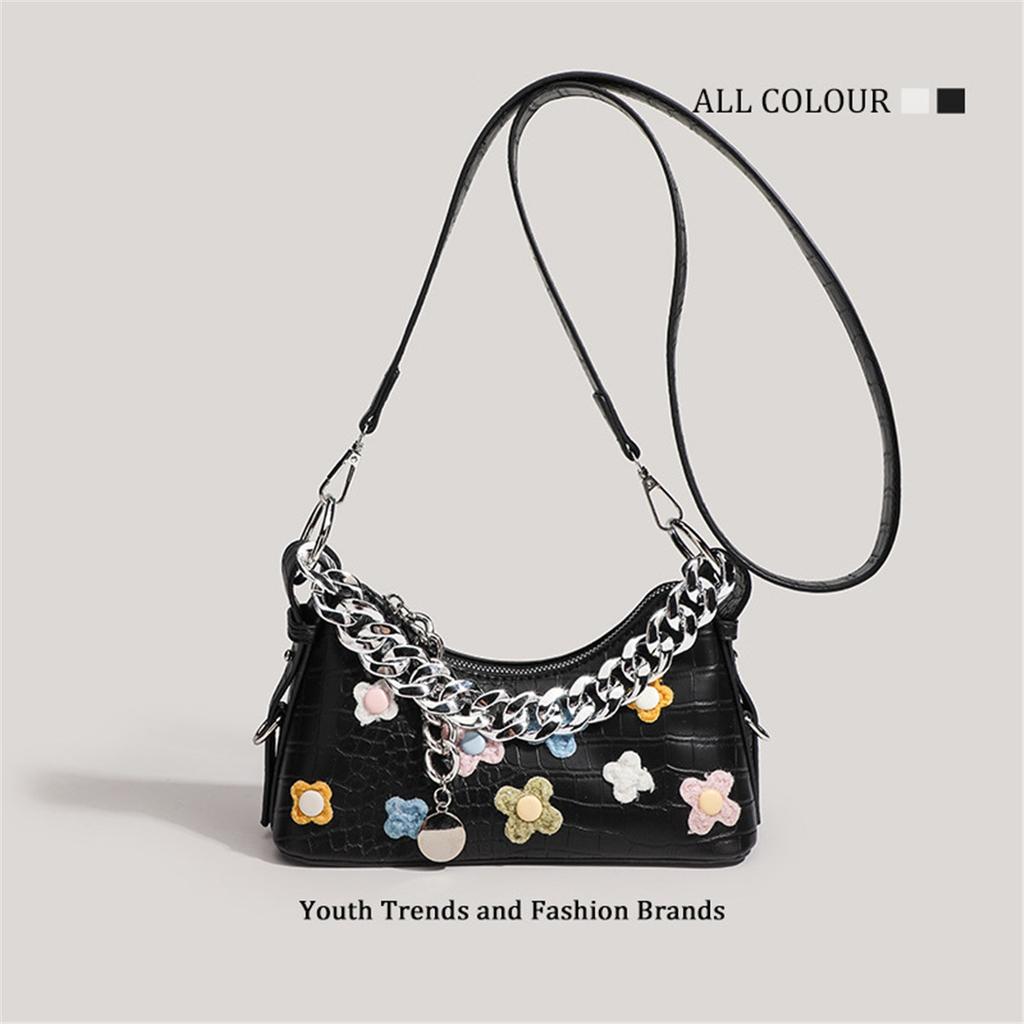 Flower Baguette Bag, High-end Texture, Niche Underarm Messenger Bag For Women