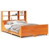 VidaXL Lit bibliothèque sans matelas cire marron 120x200cm bois massif, lit, meuble de chambre à coucher, lit avec 3323811