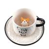 Ceramic Cat Mug for Children, Afternoon Tea, Simple Literary, Coffee Cup and Saucer, Couple Drinking Milk, Cute