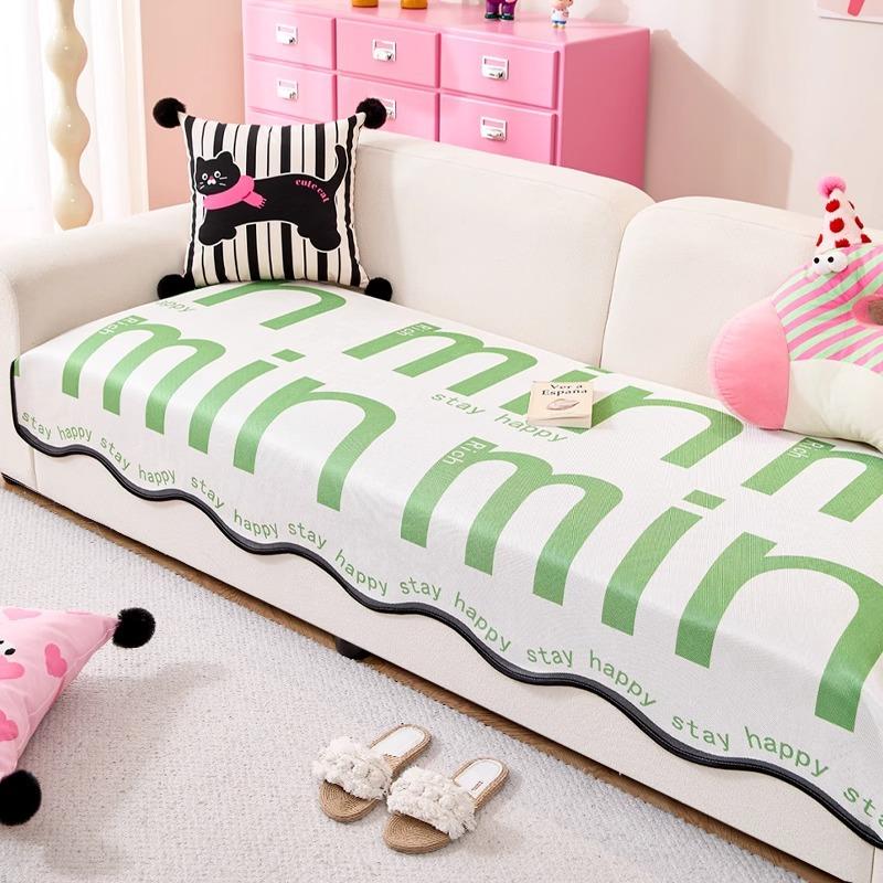 

Dopamine ice silk sofa cushion summer 2025 new special-shaped sofa mat seat cushion non-slip straight discharge cool cover 90*70cm