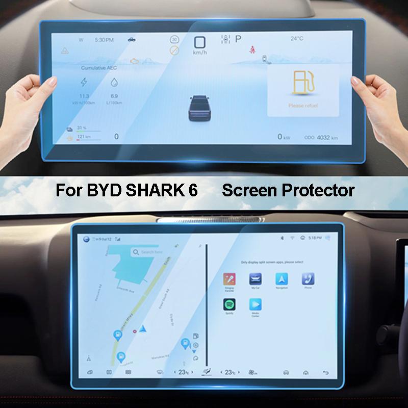 Tempered Glass Screen Protector 12.8 Inch 15.6 Inch GPS Navigation 10.25 Inch Instrument Anti Scratch HD Film For BYD Shark 6