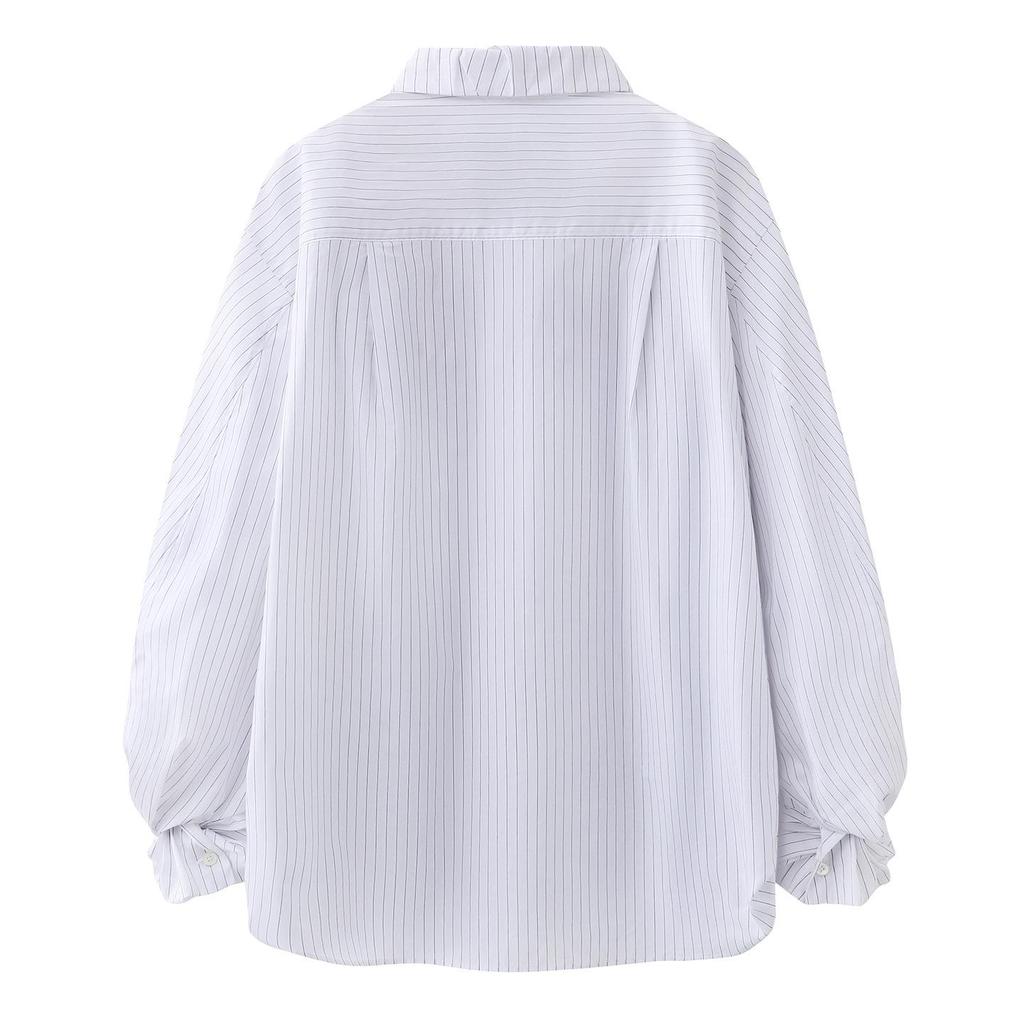 2026 Spring Women's Casual Striped Lapel Shirt - Simple, Versatile, and Chic