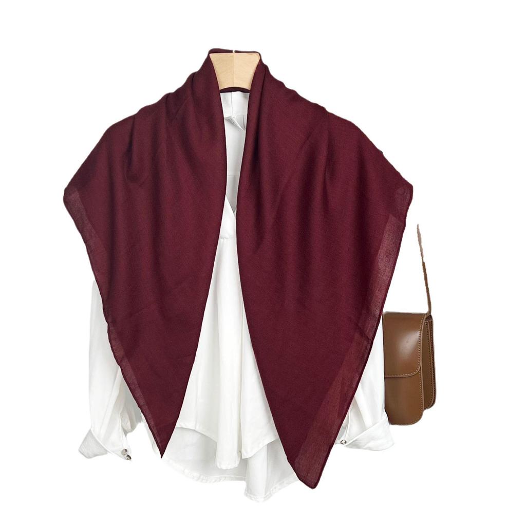 Einfarbiger Seidenschal: Damen Monochromer Lässiger Kopftuch, Sonnenschutzschal, Dekorativer Stil